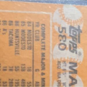 Mark Mcgwire 580 Error Baseball Card